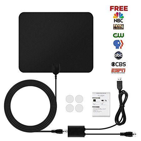 Blimark TV Antenna HD Digital Antenna with 50 Long Miles Range Amplified Indoor Antenna Amplifier HDTV Signal Booster Portable Plug Television Aerial for HDTV, USB Power Supply 10 Feet Coaxial Cable