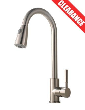 Clearance Sale !!!Avola Best Commercial Brushed Nickel Single Lever Pull Down Kitchen Sink Faucet, Solid Brass Swivel Spout Dual Function Sprayer Kitchen Faucet