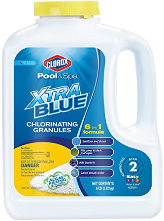Clorox Pool&Spa 23006CLXCA Xtra Blue Chlorinating Granules, 6-Pound