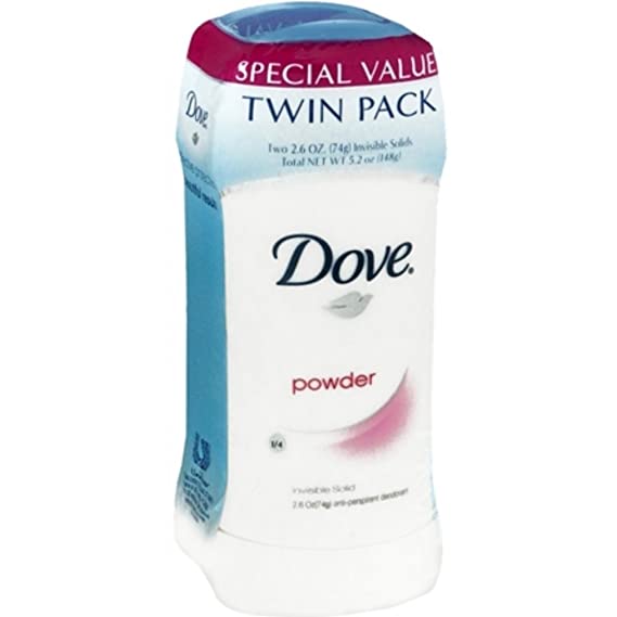 Dove Antiperspirant Deodorant, Powder 2.6 oz, Twin Pack