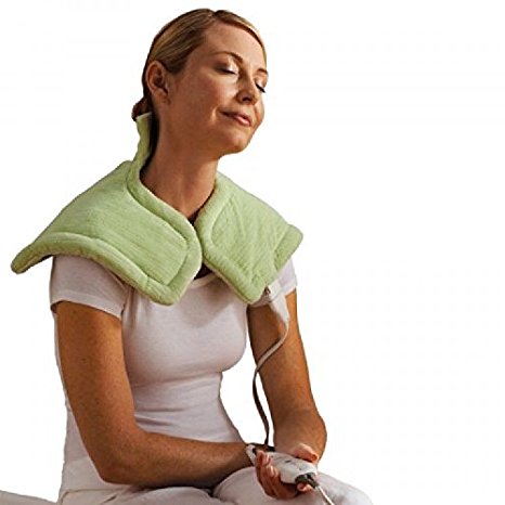 Sunbeam Renue Heat Therapy Neck and Shoulder Wrap, Green Heating Pad, 885-991