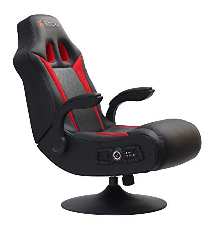 X Rocker 5125401 2.1 Wireless Bluetooth Audi Pedestal Video Gaming Chair, Black/Red (Renewed)