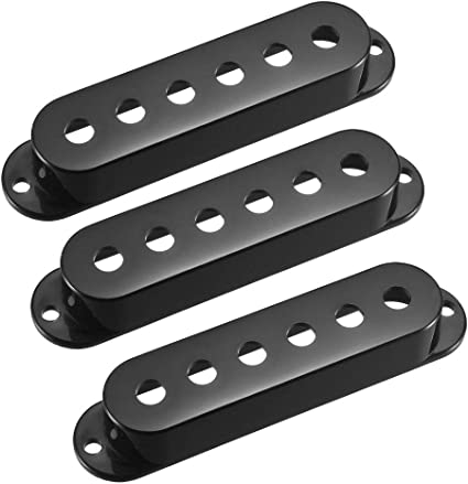 uxcell Plastic Single Coil Pickup Cover for Stratocaster Squier Guitar Parts, Black - 52mm 3Pcs