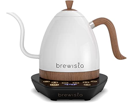 Brewista | Artisan 1.0L Electric Gooseneck Kettle | Electric Water Kettle For Pour Over Coffee (Pearl White)