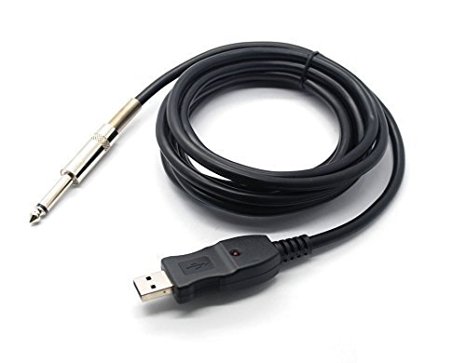 Deli USB Guitar Cable - 3M Electric Box Guitar PC Recording Cable Guitar Bass 1/4'' USB to 6.3mm Jack to USB Link Connection Instrument Cable Adapter