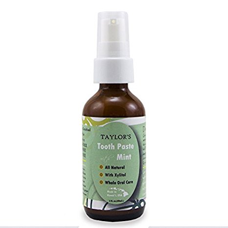 TAYLOR'S - All Natural Tooth Paste {Fluoride Free with Xylitol} • Stored in GLASS • Made in the USA! (Mint)