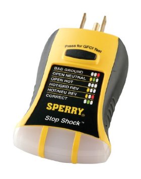 Sperry Instruments HGT6120 Stop Shock GFCI Circuit Tester with Ground Analyzer