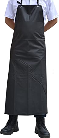 Surblue Waterproof Apron Chemical Resistant Work Safe Clothes (Black)