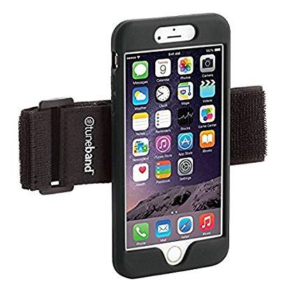 TuneBand LITE for iPhone 7 Premium Sports Armband with Silicone Skin and Armband (Black)
