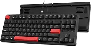 Keychron C3 Pro QMK/VIA Custom Gaming Keyboard, Programmable 87 Keys Compact TKL Layout Gasket Mount, Red LED Backlight Wired Mechanical Keyboard with Brown Switches for Mac/Windows/Linux