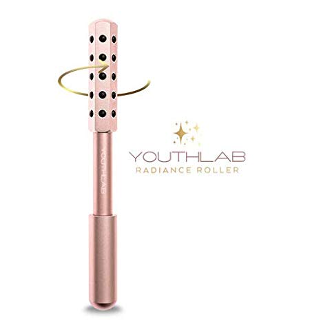 YOUTHLAB Radiance Roller - Germanium Stone Uplifting Face/Eye/Body Massager Beauty Roller/Tool for Skin Tightening/Firming, De-Puffing, Anti-Aging and Tension Relief (Purple or Rose Gold)
