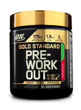 Optimum Nutrition Gold Standard Pre-Workout, Strawberry Lime, 30 Servings, 300 grams