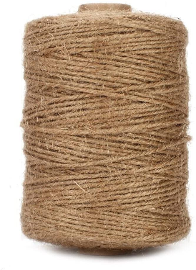 Tenn Well Natural Jute Twine, 500 Feet 3Ply Arts and Crafts Jute Rope Packing String for Gifts, DIY Crafts, Festive Decoration, Bundling, Gardening and Recycling