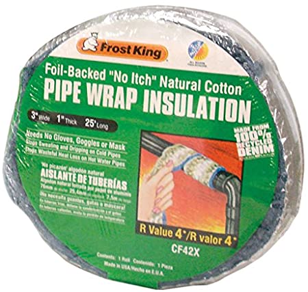 Frost King CF42X Foil Backed"No Itch" Natural Cotton Pipe Wrap, 3" x 1" x 25'