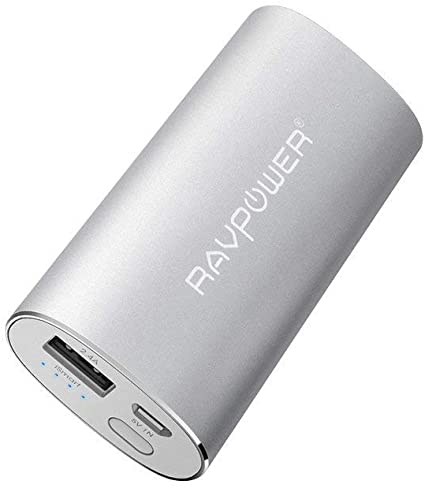 Portable Charger RAVPower 6700mAh (2.4A Output & 2A Input) External Battery Pack Power Bank Power Pack Backup Battery Charger for iPhone 11, iPhone SE, iPhonee X, 8 Plus, Galaxy S9 and More - Silver