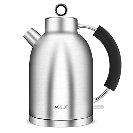 Kettle Stainless Steel - 1.5L Electric Kettle with Fast Heating, 3000W Fast Boil Electric Kettle, Food Grade Material Cordless Kettle, Boil Dry Protection & Automatic Shut-Off