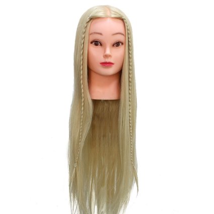 Neverland Professional 26" Super Long 100% Synthetic Hair Hairdressing Equipment Styling Head Doll Mannequin Training Head Tools Braiding Cutting Student Practice Model with Clamp