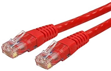 StarTech.com 6ft CAT6 Ethernet Cable - Red CAT 6 Gigabit Ethernet Wire -650MHz 100W PoE   RJ45 UTP Molded Category 6 Network/Patch Cord w/Strain Relief/Fluke Tested UL/TIA Certified (C6PATCH6RD)