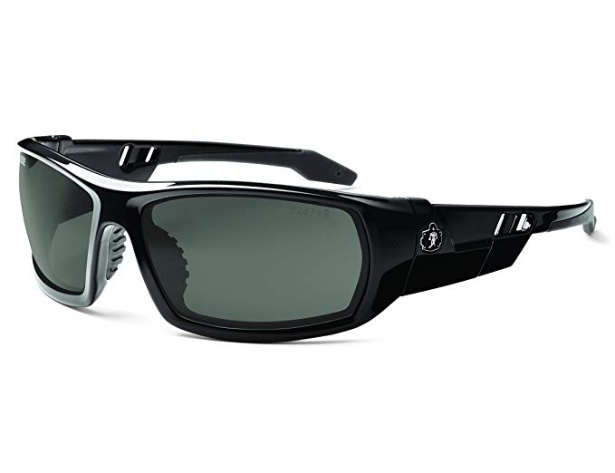 Ergodyne Skullerz Odin Safety Sunglasses - Black Frame, Smoke Lens