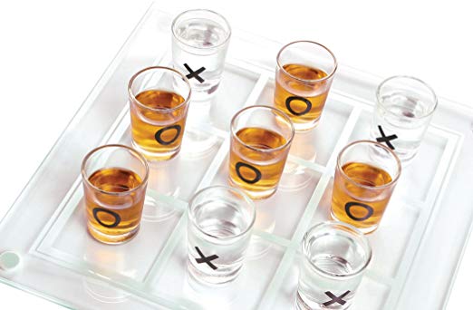 Palais Glassware Salle d'amusement - Room of Fun Shot Glass Collection (Tic Tac Toe Game With 9-1/2 Oz Shot Glasses)