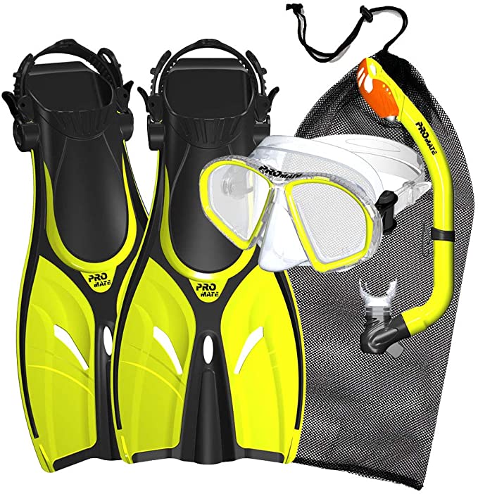 Promate Youth Snorkel Combo Set with Snorkeling Fins