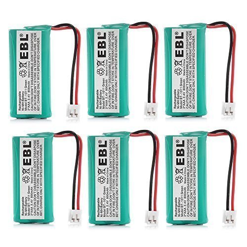 EBL 6 Pack Replacement Cordless Phone Batery for Home Phone Uniden DECT 6.0 BT101 BT1011 BT1018 DECT3080 DCX300 DCX400 Series, Compatible with AT&T/Lucent 3101 3111 AT-3201 AT-3211-2 BT-18433 BT-184342 BT-28433 BT-284342 BT-6010 BT-8000 BT-8001 BT-8300, Clarity 50613.002 D603 D613 D613C D613HS, Dantona BATT6010, Empire CPH515D, Energizer ERP295