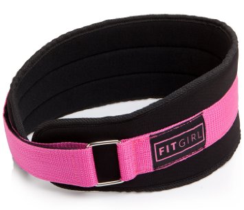 FITGIRL - Pink Weight Lifting Belt - Gym, Fitness, Crossfit, Bodybuilding - Great for Squats, Lunges, Deadlift, Thrusters