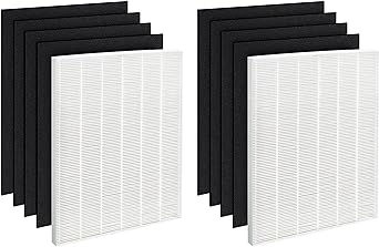 Fette Filter - D480 Premium True Hepa H13 Replacement Filter D4 Compatible with Winix D480 Air Purifier Part Number 1712-0100-02, 1712010002 Qty 2 Trure Hepa and 8 Activated Carbon Filter