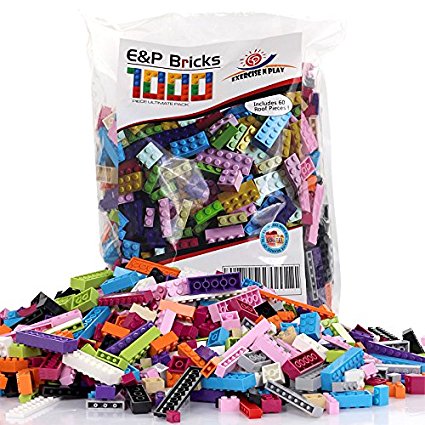 Exercise N Play -Building Bricks - Pastel Colors - 1000 Pieces - Compatible with all Major Brands