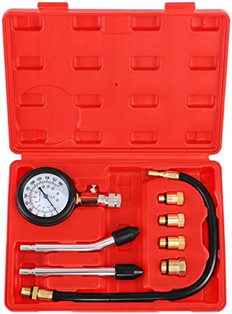 N / A YSTOOL 8PCS Engine Compression Tester Kit Automotive 300PSI Cylinder Pressure Test Gauge Tool Set for Auto Car Truck Motorcycle Gasoline Petrol Gas Engine Diagnostic with Red Case