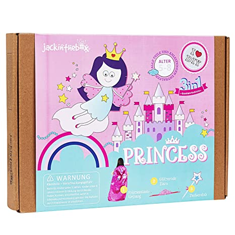 Jackinthebox Princess Themed 3 Activities-in-1 Art Craft Kit for Girls