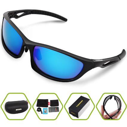 Torege Sports Sunglasses Polarized Glasses for Men Women Cycling Running Fishing Golf TRG002