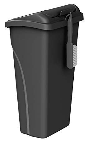 United Solutions WB0258 All-in-One 10 Gallon (40 Quart) Wastebasket with Dustpan and Brush