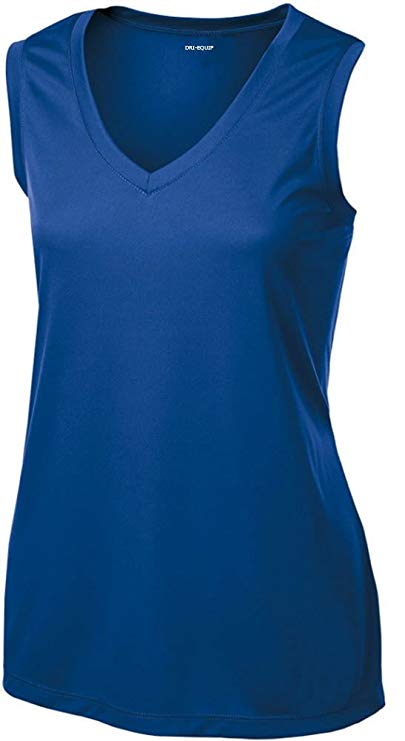 Ladies Moisture Wicking Muscle Tank Athletic T-Shirt in Sizes XS-4XL