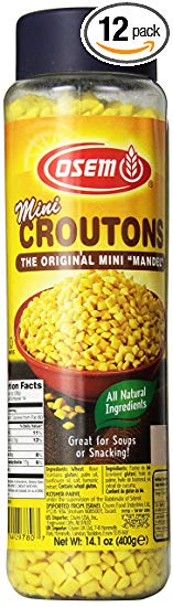 Osem Mini Croutons, Original Mini Mandel, 14.1 Ounce (Pack of 12)