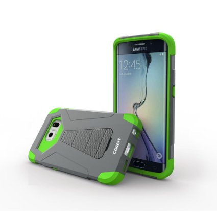 Collen Dual Layer Hybrid Protective Casefor Samsung Galaxy S6 Edge -Grey-Green