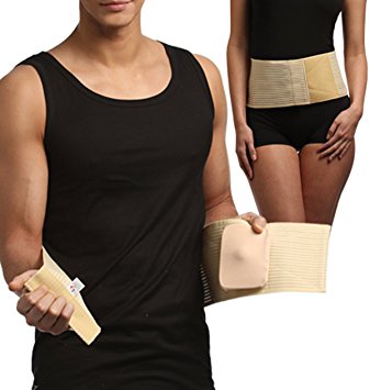 UMBILICAL HERNIA BELT, Abdominal Binder, Navel Truss with Removable Bandage, Medical Support Wrap (Size 1)