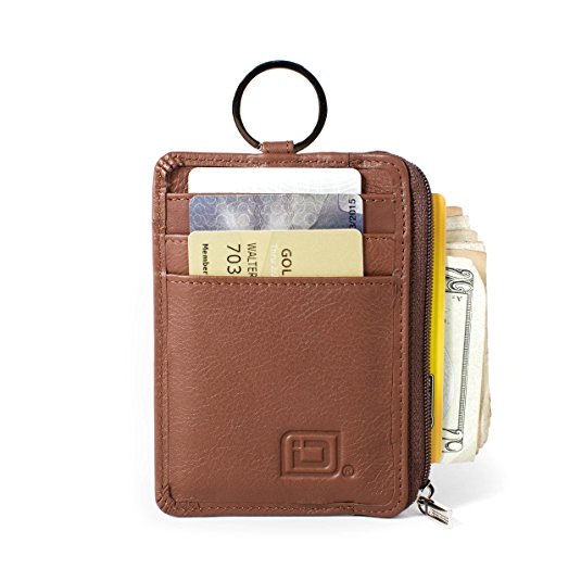 RFID Wallet Key Ring Mini - Protective Wallet for Credit Cards - RFID Blocking Leather Wallets