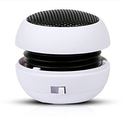 KOCASO Hamburger Mini Speaker includes 3.5mm Audio Jack, Audio Sound Amplifier - White