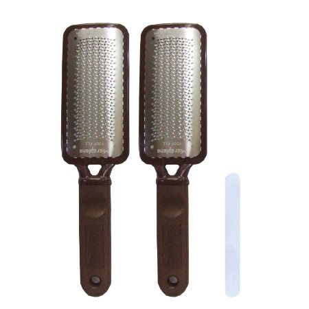 Microplane Colossal Pedicure Foot Rasp - Brown Pack of 2  Bonus Pedicure Nail File 100100 Grit