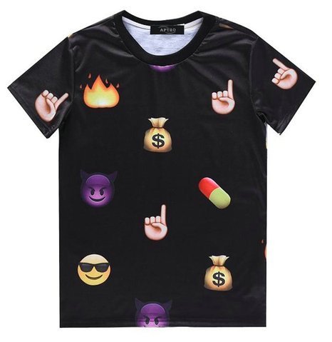 APTRO Unisex Cute Cartoon Faces New Summer Style Emoji Short Sleeve T-Shirt
