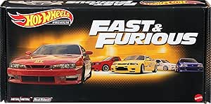 Hot Wheels Toy Cars, Premium Fast and Furious Premium Bundle, Set of 5 Die-Cast 1:64 Scale Toy Cars in Collectible Box from The Fast Franchise