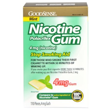 GoodSense Nicotine Polacrilex Gum, Mint, 110 Count, 4mg