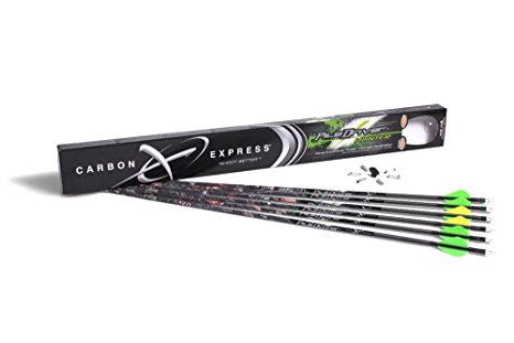 Carbon Express PileDriver Hunter Fletched BuffTuff Carbon Arrows with 2" Assault Vanes, 6-Pack, Mossy Oak Brush Pattern