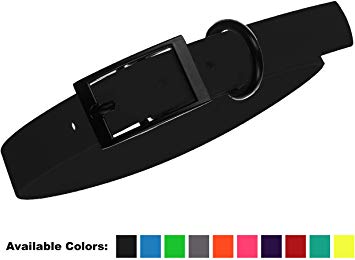 Dogline Biothane Waterproof Dog Collar Strong Coated Nylon Webbing with Black Hardware Odor- Proof for Easy Care Easy to Clean High Performance Fits Small Medium or Large Dogs