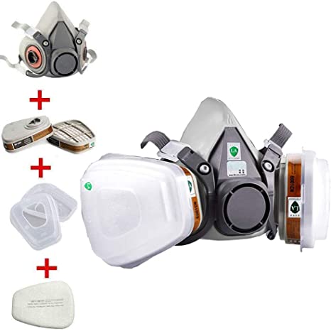 7 in 1 for 6200 Full Set Half Face Gas Respirator for Painting Spraying Suit, Half Face Cover, Decoration and Polishing
