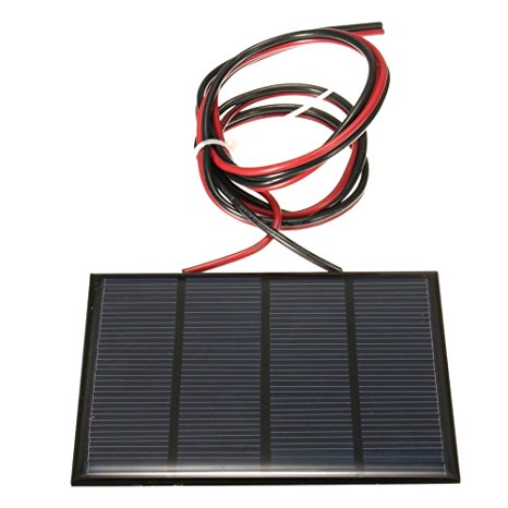 TOOGOO(R) 1.5W 12V Mini Solar Panel Small Cell Module Charger With 1M Wire