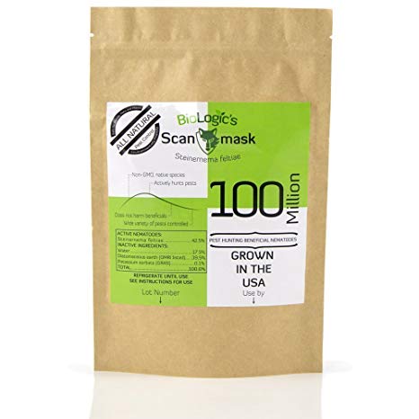 BioLogic Scanmask Beneficial Nematodes, 1 (10x100M) Billion Steinernema feltiae (Sf) Nematodes for Natural Insect Pest Control