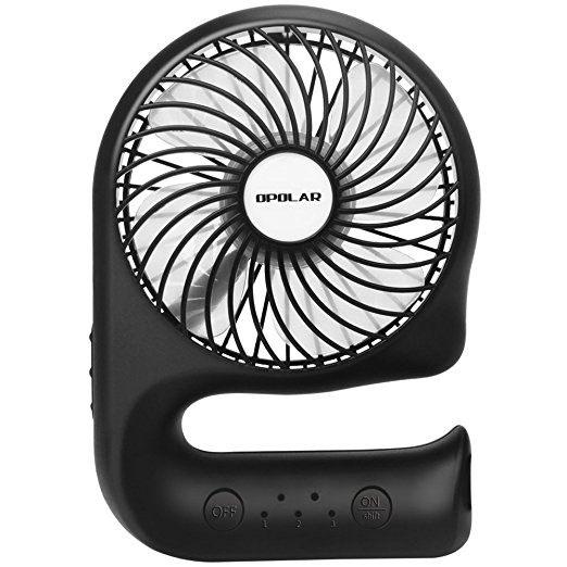 OPOLAR Handheld and Portable Fan with Power Bank Feature, 2200mAh Rechargeable Battery, 3 Fan Speeds, Sidelights, and Powerful Wind for Outdoor Campaigns like Fishing, Camping, Picnic