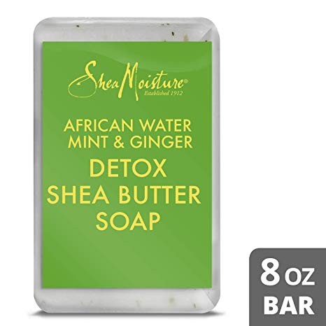 Shea Moisture African Water Mint & Ginger Detox Butter Soap Bar for Unisex, 8 Ounce